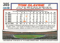 Tom Glavine 1992 O-Pee-Chee Card Series Mint Card #305
