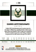 Giannis Antetokounmpo 2019 2020 Panini Chronicles Panini Series Mint Card #125
