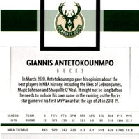 Giannis Antetokounmpo 2019 2020 Panini Chronicles Panini Series Mint Card #125