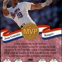 Juan Gonzalez 1993 Donruss MVP Series Mint Card #21