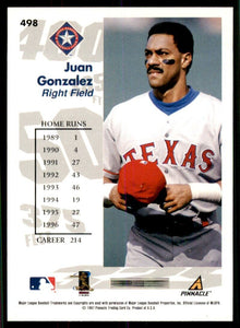 Juan Gonzalez 1997 Score Series Mint Card #498