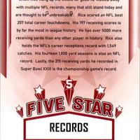 Jerry Rice 2023 Sage Five Star Records Series Mint Card #FS-4