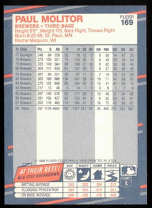 Paul Molitor 1988 Fleer Glossy Series Mint Card #169