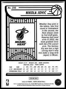 Nikola Jovic 2022 2023 Panini Hoops Basketball Series Mint Rookie Card #256