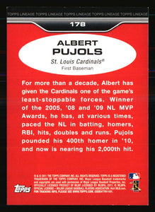 Albert Pujols  2011 Topps Lineage Series Mint Card #178