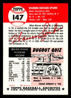 Warren Spahn 1991 Topps 1953 Archives Series Mint Card  #147
