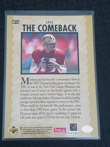 Joe Montana 1995 Upper Deck Trilogy Series Mint Card #MT16