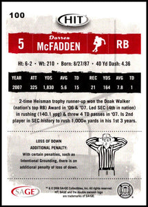Darren McFadden 2008 SAGE Hit Series Mint Rookie Card  #100