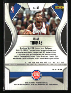 Isiah Thomas 2019 2020 Panini Prizm Series Mint Card #30