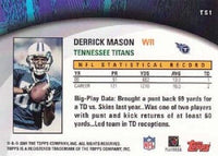 Derrick Mason 2001 Topps Own The Game Showtime Mint Card #TS1
