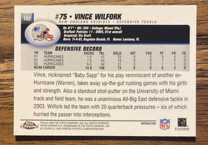 Vince Wilfork 2004 Topps Chrome Series Mint ROOKIE Card  #182