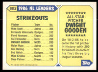 Dwight Gooden 1987 Topps Tiffany All-Star Series Mint Card #603
