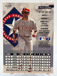 Will Clark 1995 Donruss National Packtime Series Mint Card #13