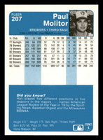 Paul Molitor 1984 Fleer Series Mint Card #207
