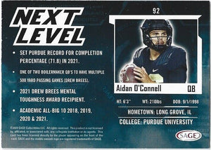 Aidan O'Connell 2023 Sage Next Level Series Mint Rookie Card #92