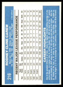 Rod Carew 1982 Donruss Series Mint Card #216
