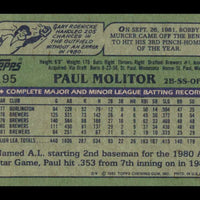 Paul Molitor 1982 Topps Series Mint Card #195