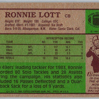 Ronnie Lott 1984 Topps Mint Card #357