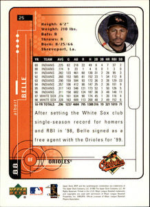 Albert Belle 1999 Upper Deck MVP Series Mint Card #25