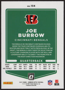 Joe Burrow 2021 Panini Donruss Optic Series Mint 2nd Year Card #134