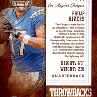 Philip Rivers 2019 Score Throwbacks Series Mint Card #T-14