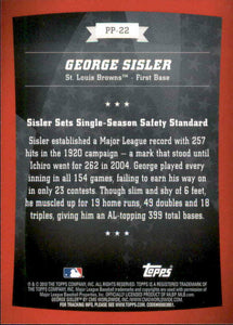 George Sisler  2010 Topps Peak Performance Series Mint Card #PP-22