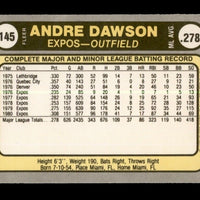 Andre Dawson 1981 Fleer Series Mint Card #145