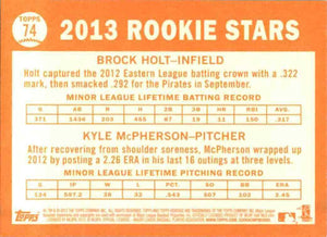 Brock Holt and Kyle McPherson 2013 Topps Heritage Series Mint Rookie Card #74