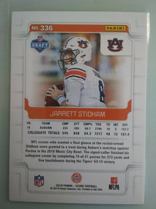 Jarrett Stidham 2019 Score Gold Parallel Series Mint Rookie Card #336