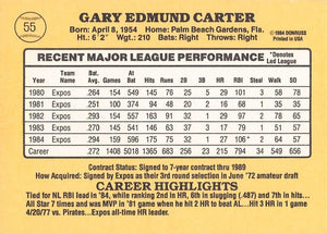 Gary Carter 1985 Donruss Series Mint Rookie Card #55