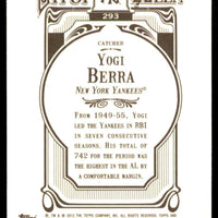 Yogi Berra 2012 Topps Gypsy Queen Series Mint Card #293