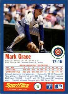 Mark Grace 1990 Sportflics Series Mint Card #15