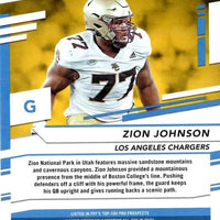 Zion Johnson 2022 Panini Prestige Series Mint Rookie Card #381