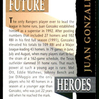 Juan Gonzalez 1993 Upper Deck Future Heroes Series Mint Card #58