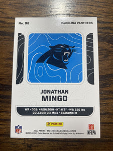 Jonathan Mingo 2023 Panini NFL Sticker and Card Collection Rookie Card #98