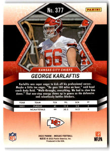 George Karlaftis 2022 Panini Mosaic Mint Rookie Card #377