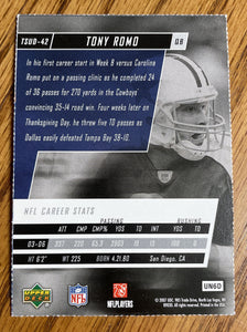 Tony Romo 2007 Tuff Stuff Magazine - Upper Deck Card #42 Dallas Cowboys