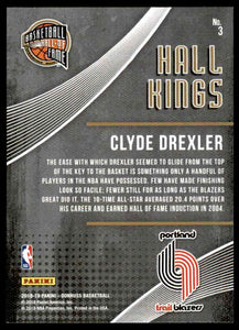 Clyde Drexler 2018 2019 Donruss Hall Kings Series Mint Card #3