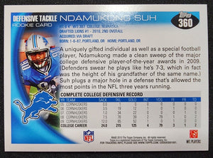 Ndamukong Suh 2010 Topps Series Mint Rookie Card #360