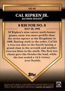Cal Ripken Jr.  2012 Topps Golden Greats Series Mint Card #GG45