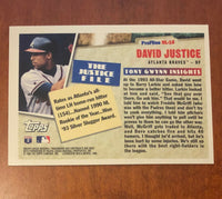 Dave Justice 1996 Topps Profiles Series Mint Card  #NL-16
