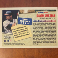 Dave Justice 1996 Topps Profiles Series Mint Card  #NL-16