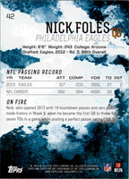 Nick Foles 2014 Topps Fire Series Mint Card #42
