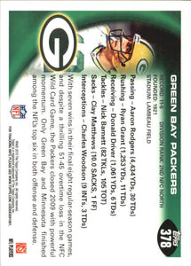 Aaron Rodgers 2010 Topps Series #378