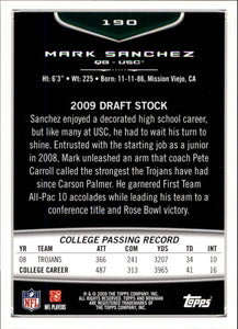 Mark Sanchez 2009 Bowman Orange Series Mint Rookie Card #190
