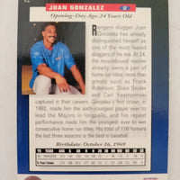 Juan Gonzalez 1994 Upper Deck Baseball The Future Is Now Series Mint Card #52