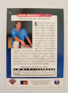 Juan Gonzalez 1994 Upper Deck Baseball The Future Is Now Series Mint Card #52