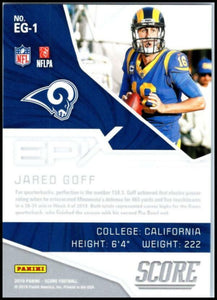 Jared Goff 2019 Score Epix Game Series Mint Card  #EG-1