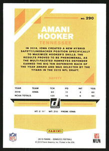 Amani Hooker 2019 Donruss Press Proof Red Series Mint Card #290