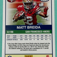 Matt Breida 2019 Score GOLD Series Mint Card #306